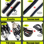 120lbs 4-Tube Pedal Puller – Multifunctional Resistance Band with Handles & Door Latch