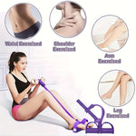 4-Tube Pedal Resistance Band – Full Body Home Workout & Muscle Toning Trainer