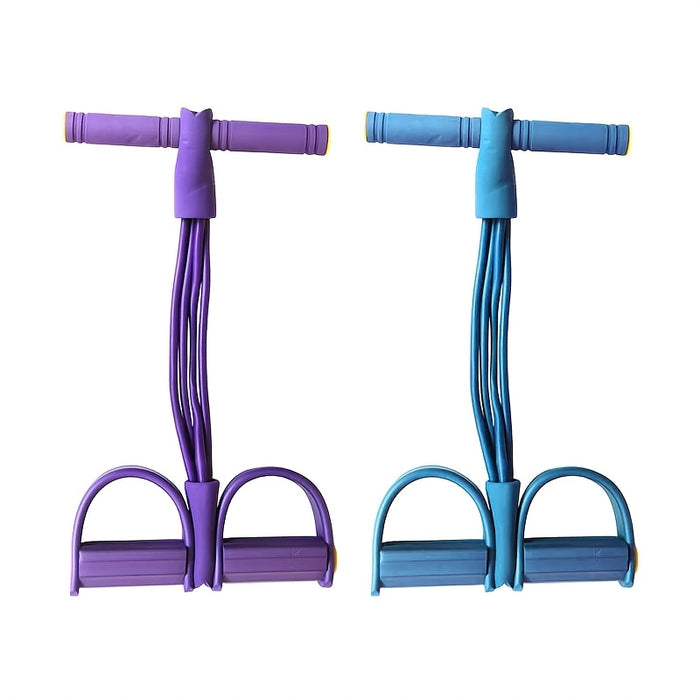 4-Tube Pedal Resistance Band – Full Body Home Workout & Muscle Toning Trainer