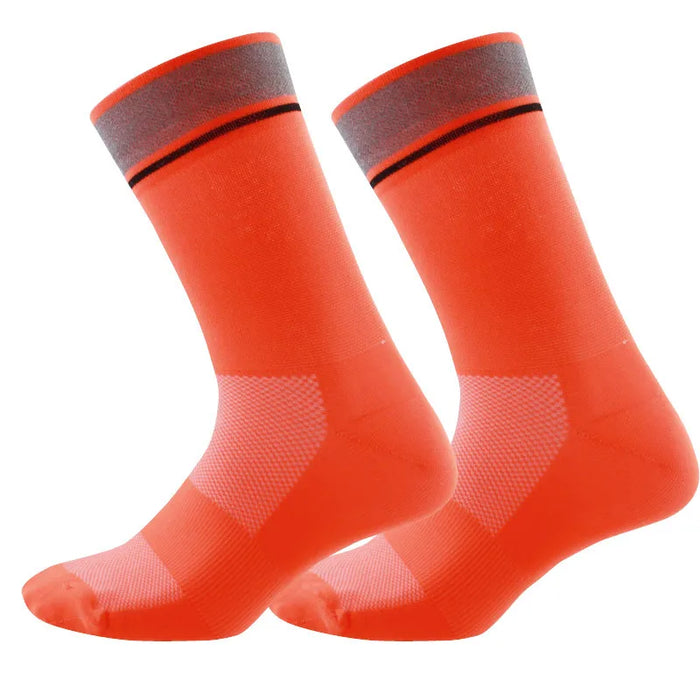 Reflective Cycling Socks High Elasticity Outdoor Sports Wearproof Bike Footwear For Road Bike socks Mountain Bike Socks