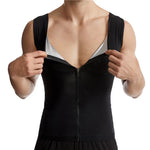 Men Sauna Sweat Vest Waist Trainer Corset Zipper Fitness Tank Top Slimming Body Shaper Compression Shirt Weight Loss Thermo Belt