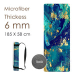 185 * 58CM 6MM Natural Rubber Yoga Mat Printed Women High Quality Fitness Mats Pilates Gym Exercise Healthy Tapete