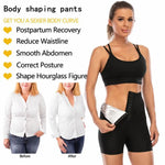 Women's Abdomen Control Hip-Lifting Sweat Pants Sauna Beam High Waist Body Fitness Breasted Three/Five/Nine Point Shorts Vest