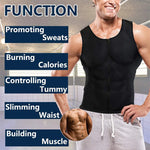 Men Sauna Sweat Vest Waist Trainer Corset Zipper Fitness Tank Top Slimming Body Shaper Compression Shirt Weight Loss Thermo Belt