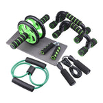 7in1 Abdominal Wheel Ab Roller Resistance Bands Push-Up Bar Jump Rope Grip Strength Exercise Home Gym Fitness Muscle Trainer