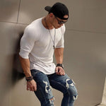 Gym Fitness T-shirt Men Casual Long Sleeve Cotton Shirt Male Camouflage Tee Tops Autumn Running Sport Workout Clothes Apparel