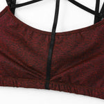 Womens Summer Fashion Gym Yoga Bra Spaghetti Straps Sexy Strappy Web Details Bralette Tops Workout Sports Pullover Mini Crop Top