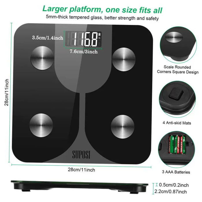 Body Fat Bathroom Scale – Accurate Weight, BMI & Fat Measurement in Lbs