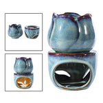 Blue Ceramic Oil Burner Wax Melt Essential Oil Holder for SPA Yoga Aromatherapy