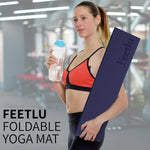 Foldable Yoga Mat Knee Pad- Easy to Storage Travel Yoga Mat Foldable Lightweight for Fitness - Anti Slip Folding Exercise Mat