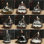 Backflow Incense Waterfall Incense Burner Home Decor Aromatherapy Ornament Incense Cones with Backflow Holder