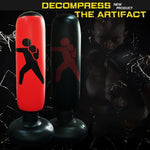 Inflatable Punching Bag for Kids and Adults 63" High Boxing Blow Up Bop Bag Freestanding Punch Bag Gift Set