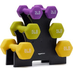 Amazon Basics Neoprene Coated Hexagon Workout Dumbbell Hand Weight Set