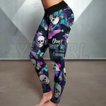 YX Girl Dragon Combo Hoodie + Legging Combo Outfit Yoga Crazy Biker Skull 3D Printed Apparel