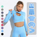 Fitness Workout Clothing Womens Gym Sets Fitness Apparel Suit Sport Active Wear 5pcs Yoga Set Yoga Clothes