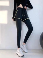 Fake 2 Piece Running Hiking Pants Sport Tight Legging Women Fitness Butt Legging Yoga Pants Gym Leggings Gym Apparel Yoga Pants