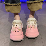 2024 New Sandal Slippers DIY Cute Cartoon Clogs Women Mules Summer Beach Sandals Cave Hole Female Garden Shoe For Students Girls