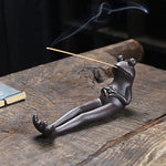 Frog Incense Stick Holder Ceramic Insence Burner Ash Catcher, Incense Stand Frog Sculpture Ornament for Aromatherapy/Yoga