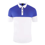 Men Patchwork Short Sleeve Golf Shirt Male Breathable Anti-sweat Workout T-shirt Men Turn Down Collar Sport Tops Casual Apparel