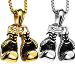 2023 new vintage fitness boxing gloves titanium steel necklace punk pendant car suspension pendant decoration