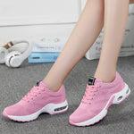 Fashionable Women Light Running Sports Shoes Outdoor Casual Breathable Sneakers Wear-resistant Air Cushion Mesh Lace Up Footwear