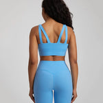 2PCS Workout Sets Womens Nylon Yoga Set Women Gym Sports Bras Crop Tops Yoga Biker Shorts Fitness Running Clothing Gym Clothes
