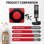 Boxing Punch Target PU Leather Boxing Training Sandbag Adjustable Height Punching Bag Wall Punching Pad for Fitness Taekwondo