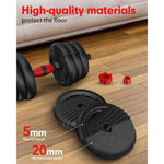 Adjustable Dumbbell Set 55LB Free Weights Dumbbells, 4 in 1 Weight Set, Dumbbell, Barbell, Kettlebell, Push-up, Home Gym Fitness