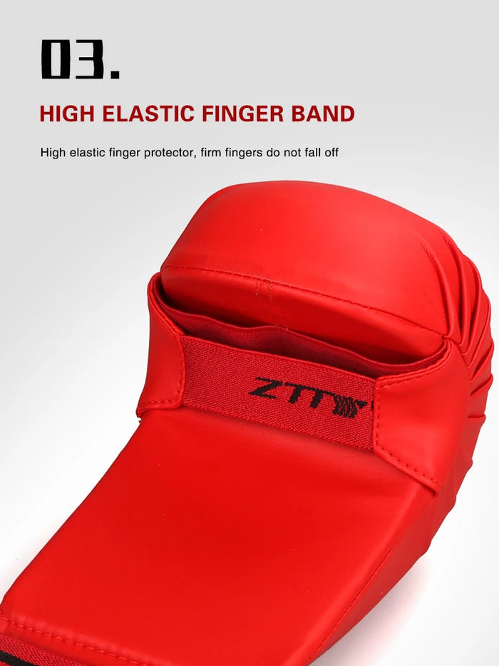 Karate Gloves Hand Guard Thickened PU Wear-Resistant Professional Karate Hand Gloves Adult Children Training Boxing Gloves