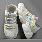 INS Hot Sales Men's Chunky Sneakers Women Leather Leisure Sports Shoes Thick Sole Dads Shoes Fashion Walking Shoes Male Footwear