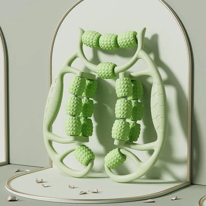 18-Round Leg Slimming Massage Roller β Circular Muscle Stretch Clamp