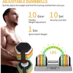 55 lbs Pair Adjustable Dumbbells Set, with Anti-Slip Fast Adjust Weight by Turning Handle,Black Dumbbell with Tray