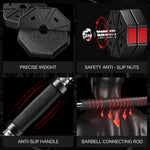 Adjustable Weights Dumbbells Set,3 in 1 Adjustable Weights Dumbbells Barbell Set, Home Fitness Weight Set Gym Workout