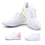 Ttygj Women Golf Shoes Knob Buckle Waterproof Sports Shoes Non Slip Casual Microfiber Leather Sneakers Breathable Footwear