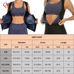 Qtree Women Sauna Suit Sweat Slimming Vest Body Shaper Jumpsuit Shapewear Zipper Waist Trainer Top Weight Loss Burner Fat Corset