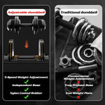 Adjustable Dumbbell,52lb Adjustable Weight Dial Dumbbell with Anti-Slip Handle and Weight Plate for Home Exercise