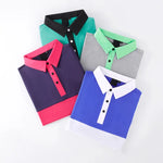 Men Patchwork Short Sleeve Golf Shirt Male Breathable Anti-sweat Workout T-shirt Men Turn Down Collar Sport Tops Casual Apparel