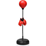 Boxing Ball Set, Punching Bag with Adjustable Height Standing Base, Boxing Punch Exercise Bag with Gloves and Hand Pump
