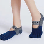 1 Pair Yoga Sports Socks Anti-slip Breathable Cotton Pilates Socks Sweat Absorbing Dance Sock Fitness Dancing Fingers Footwear