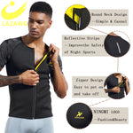 LAZAWG Neoprene Sweat Vest for Men Waist Trainer Tops Slimming Workout Body Shaper Weight Loss Sauna Pants Suit Fat Burn Shapers