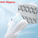 Ttygj Women Golf Shoes Knob Buckle Waterproof Sports Shoes Non Slip Casual Microfiber Leather Sneakers Breathable Footwear