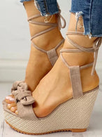 Women's Summer Sandals Woman Wedges Platform Shoes Female Lace Ladies Fashion Elegant Slippers Clog Sandalias Mujer Verano 2022