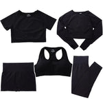 Fitness Workout Clothing Womens Gym Sets Fitness Apparel Suit Sport Active Wear 5pcs Yoga Set Yoga Clothes
