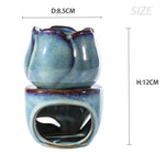 Blue Ceramic Oil Burner Wax Melt Essential Oil Holder for SPA Yoga Aromatherapy