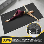 Large Yoga Mat, Extra Thick Workout Mats for Home Gym, 6'x 4'x 8 mm Non Slip Wide Exercise Mat for Pilates