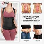 Qtree Waist Trainer Corset Neoprene Sweat Sauna Vest Women Weight Loss with Zipper and Waist Trimmer Belt Slimming Body Shaper