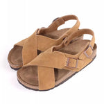 Fashion Women's Suede Mules Slippers Women Clogs Cork Insole Sandals with Arch Support Outdoor Beach Slides Summer Women Shoes