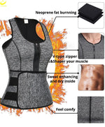 LAZAWG Sauna Vest for Men Neoprene Sweat Tank Top Weight Loss Top Thin Fat Burner Sportwear Slimming Sleeveless Body Shaper Gym