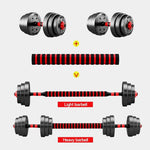 Adjustable Dumbbells Weights Set 20/22/44Lb, 3 in 1 Free Weights Barbells with Connector,Non-Rolling Octagon Shape Multifunction