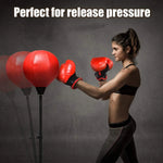 Boxing Ball Set, Punching Bag with Adjustable Height Standing Base, Boxing Punch Exercise Bag with Gloves and Hand Pump